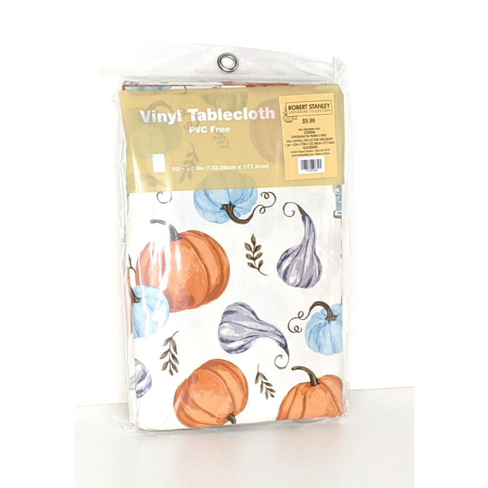 Tablecloth FALL PUMPKINS Rectangle 52x70 Vinyl NEW